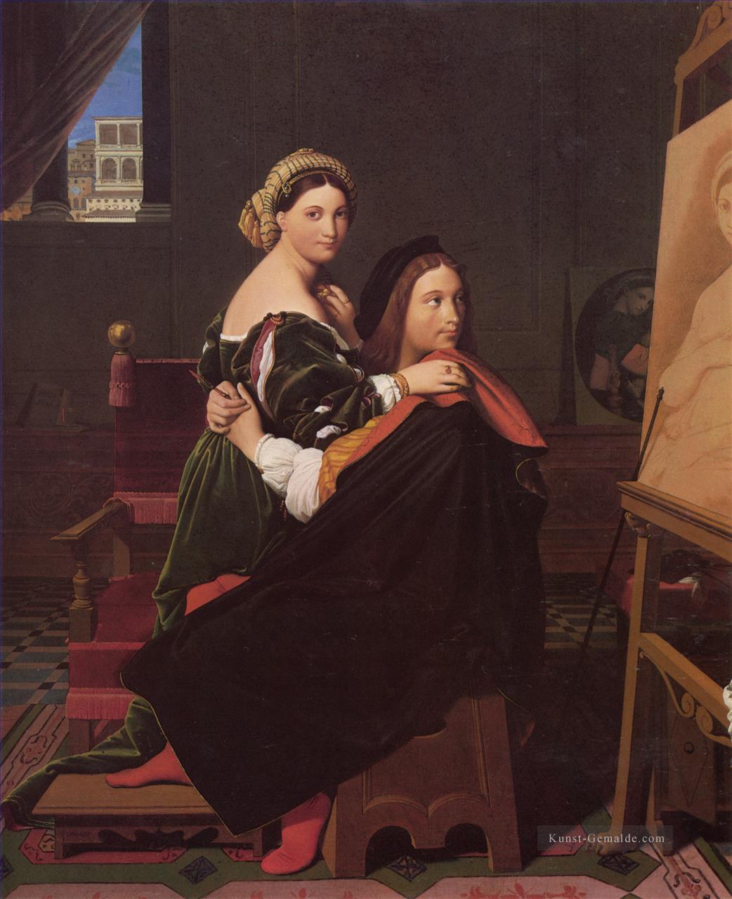 Raphael und die Fornarina neoklassizistisch Jean Auguste Dominique Ingres Ölgemälde